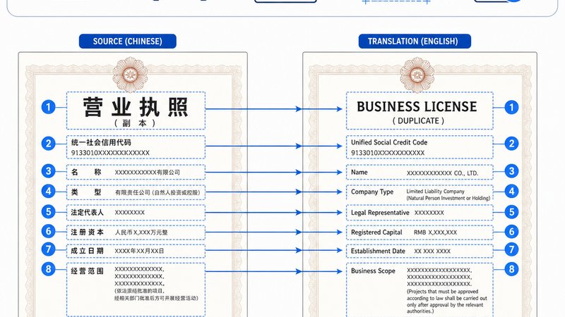 OCR 识别与翻译对比示意